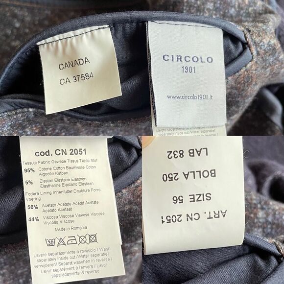 Circolo 1901 Purple Cotton Stretch 2 Button Front Blazer Jacket Sport Coat 56 - Picture 8 of 11